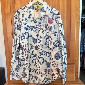 Robert Graham Moon Dance Blue and Red Floral Women's Jacket